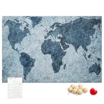 Tableau en liège déco Carte du monde peinte