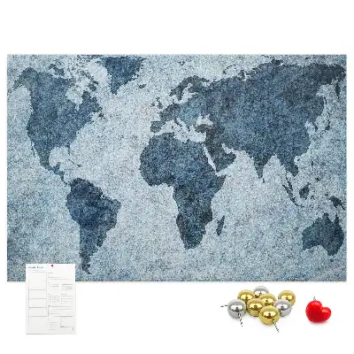 Tableau en liège déco Carte du monde peinte