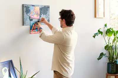 Tableau en liège déco Carte du monde peinte