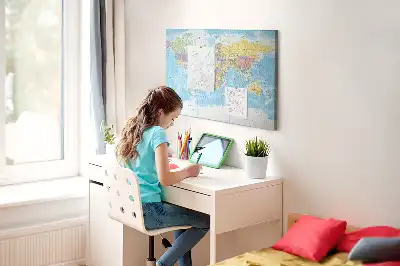 Tableau en liège déco Division administrative du monde