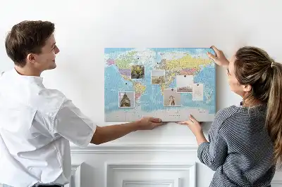Tableau en liège déco Division administrative du monde