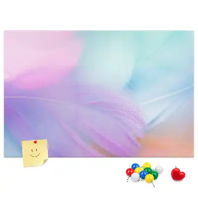 Tableau en liège déco Plumes colorées