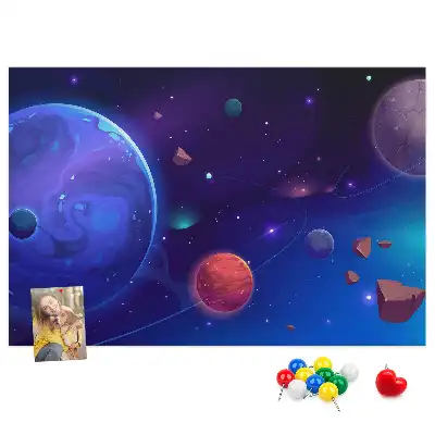 Tableau de liège Planètes galaxie