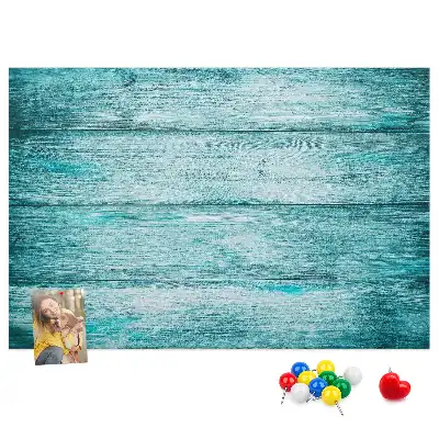 Tableau d’affichage en liège Vieux bois bleu