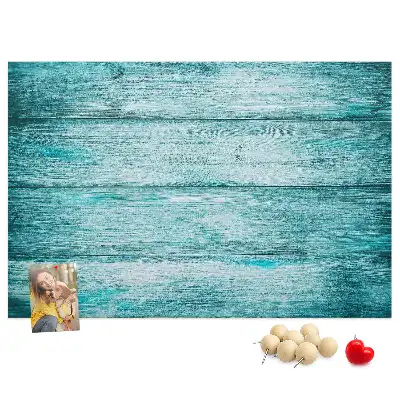 Tableau d’affichage en liège Vieux bois bleu