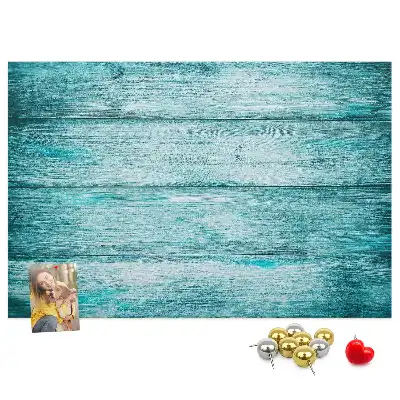 Tableau d’affichage en liège Vieux bois bleu