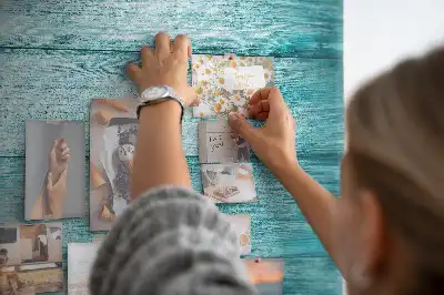 Tableau d’affichage en liège Vieux bois bleu