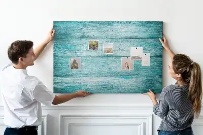 Tableau d’affichage en liège Vieux bois bleu