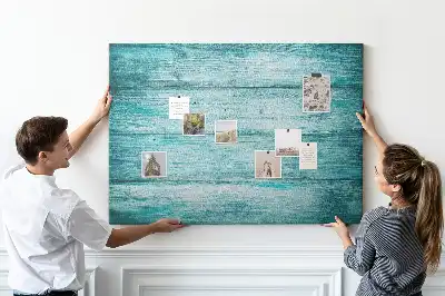 Tableau d’affichage en liège Vieux bois bleu