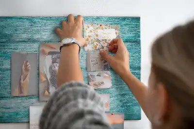 Tableau d’affichage en liège Vieux bois bleu