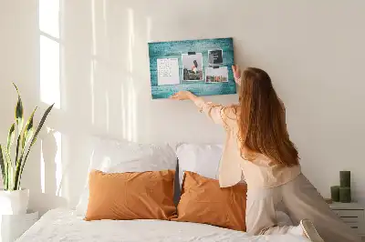 Tableau d’affichage en liège Vieux bois bleu