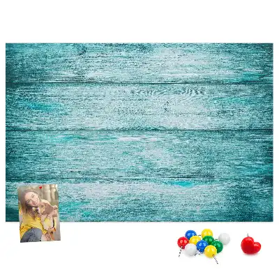 Tableau d’affichage en liège Vieux bois bleu
