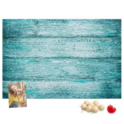 Tableau d’affichage en liège Vieux bois bleu