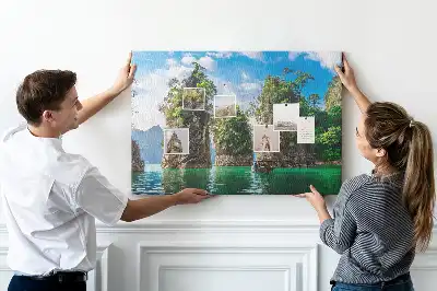 Tableau en liège déco Lac arbres nature