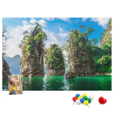 Tableau en liège déco Lac arbres nature