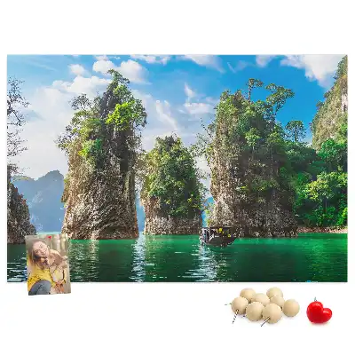 Tableau en liège déco Lac arbres nature