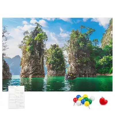 Tableau en liège déco Lac arbres nature
