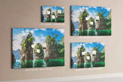 Tableau en liège déco Lac arbres nature