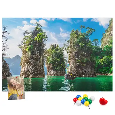 Tableau en liège déco Lac arbres nature