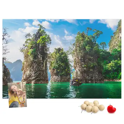 Tableau en liège déco Lac arbres nature