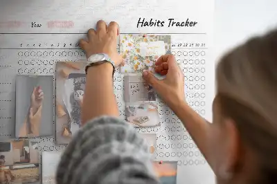 Tableau d’affichage en liège Fiche de développement des habitudes