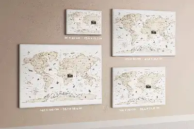 Tableau d’affichage en liège Atlas du monde vintage vieilli