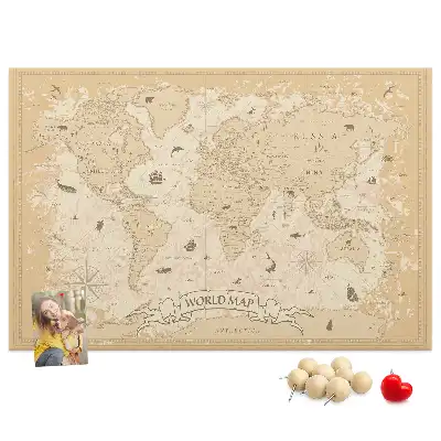 Tableau en liège déco Carte rétro classique du globe