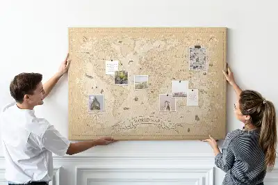 Tableau en liège déco Carte rétro classique du globe