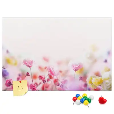 Tableau d’affichage en liège motif Fleurs dans le pré