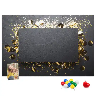 Tableau en liège déco Confettis dorés