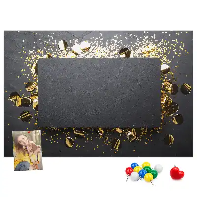 Tableau en liège déco Confettis dorés