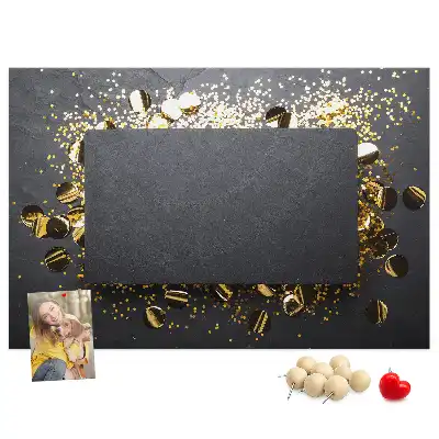 Tableau en liège déco Confettis dorés