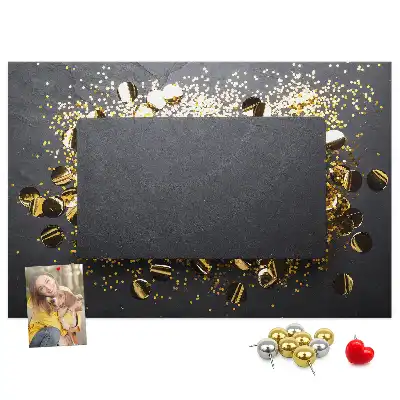 Tableau en liège déco Confettis dorés