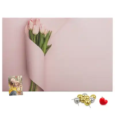 Tableau décoratif en liège motif bouquet de fleurs