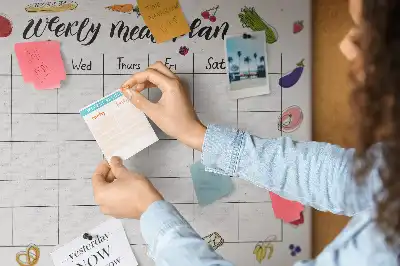 Tableau d’affichage en liège Menu pour toute la semaine