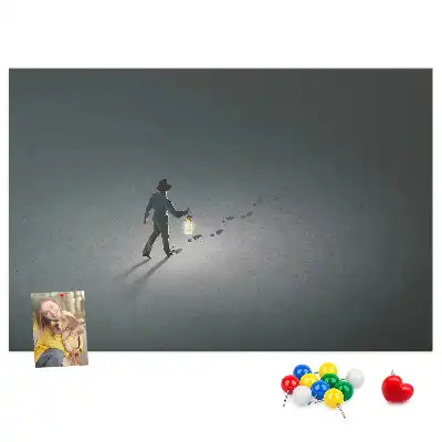 Tableau en liège déco Vagabond dans l'obscurité