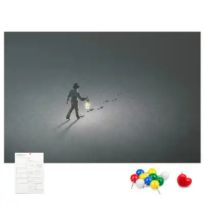 Tableau en liège déco Vagabond dans l'obscurité