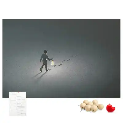Tableau en liège déco Vagabond dans l'obscurité