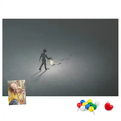 Tableau en liège déco Vagabond dans l'obscurité