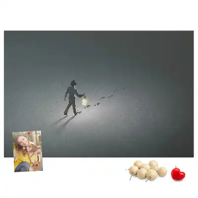 Tableau en liège déco Vagabond dans l'obscurité