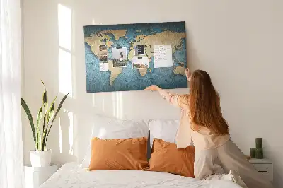 Tableau de liège Globe avec effet de profondeur