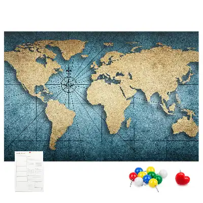 Tableau de liège Globe avec effet de profondeur
