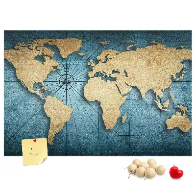Tableau de liège Globe avec effet de profondeur