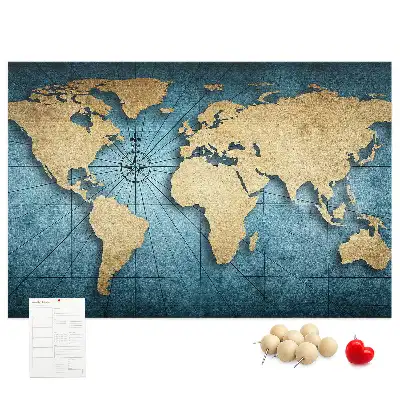 Tableau de liège Globe avec effet de profondeur