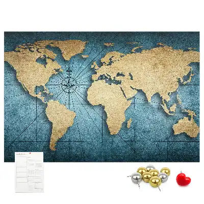 Tableau de liège Globe avec effet de profondeur