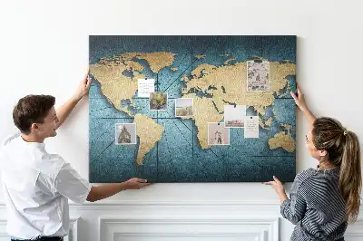 Tableau de liège Globe avec effet de profondeur