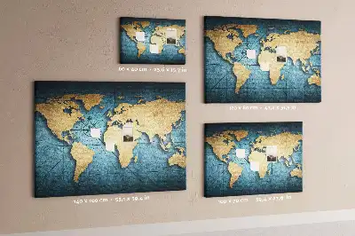 Tableau de liège Globe avec effet de profondeur