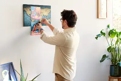 Tableau de liège Globe avec effet de profondeur