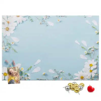 Tableau d'affichage en liège avec cadre floral