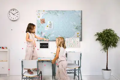Tableau d'affichage en liège avec cadre floral